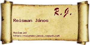Reisman János névjegykártya